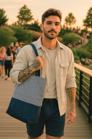 City Slicker Tote- Stripes